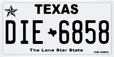 TX license plate DIE6858