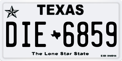 TX license plate DIE6859