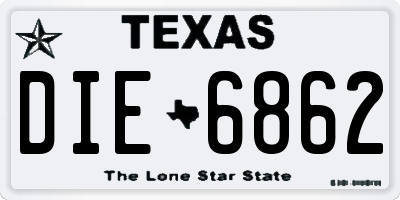 TX license plate DIE6862