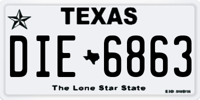 TX license plate DIE6863