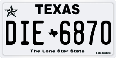 TX license plate DIE6870