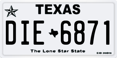 TX license plate DIE6871