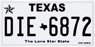 TX license plate DIE6872