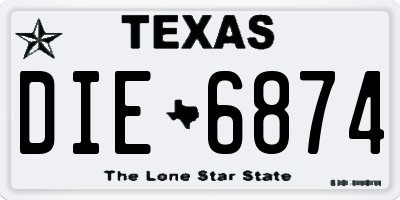 TX license plate DIE6874