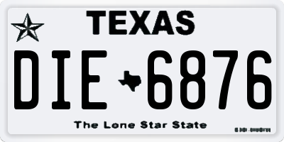TX license plate DIE6876