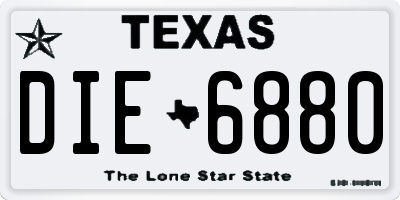 TX license plate DIE6880
