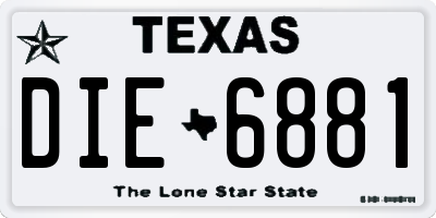 TX license plate DIE6881
