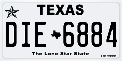 TX license plate DIE6884