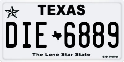 TX license plate DIE6889