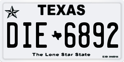 TX license plate DIE6892