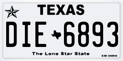 TX license plate DIE6893