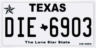 TX license plate DIE6903