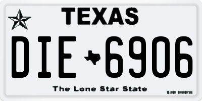TX license plate DIE6906
