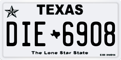 TX license plate DIE6908