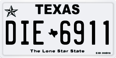 TX license plate DIE6911