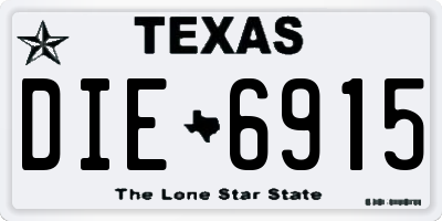TX license plate DIE6915