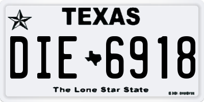 TX license plate DIE6918