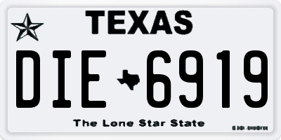 TX license plate DIE6919