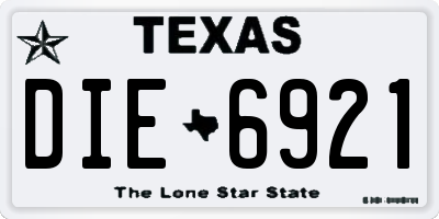 TX license plate DIE6921