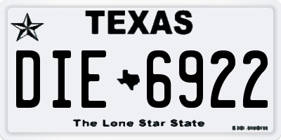 TX license plate DIE6922