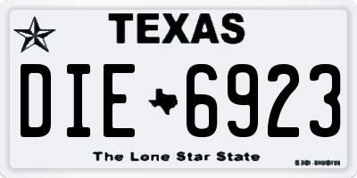 TX license plate DIE6923
