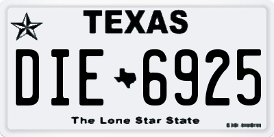 TX license plate DIE6925
