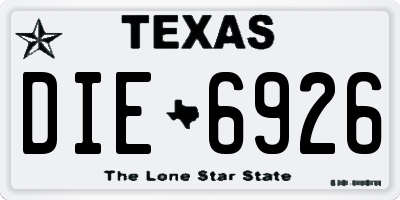 TX license plate DIE6926