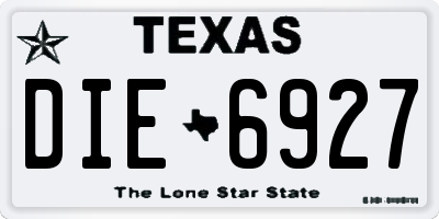 TX license plate DIE6927