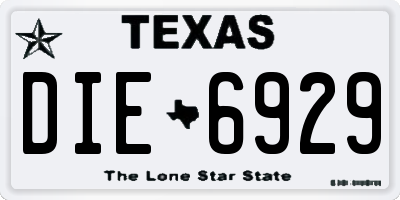 TX license plate DIE6929