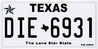 TX license plate DIE6931