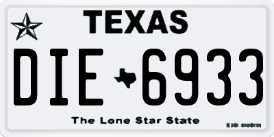 TX license plate DIE6933