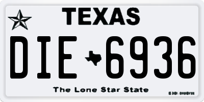 TX license plate DIE6936