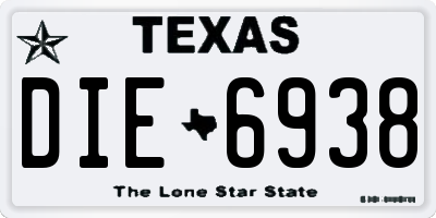 TX license plate DIE6938