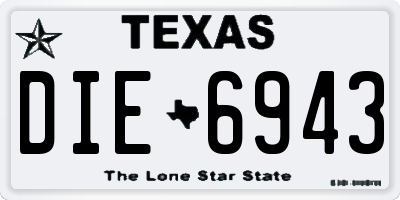 TX license plate DIE6943
