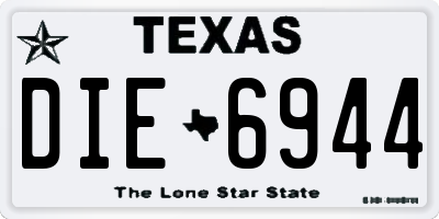 TX license plate DIE6944