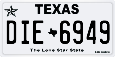 TX license plate DIE6949