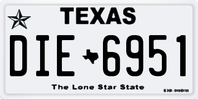 TX license plate DIE6951