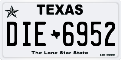TX license plate DIE6952