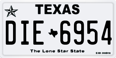 TX license plate DIE6954