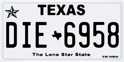 TX license plate DIE6958