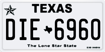 TX license plate DIE6960