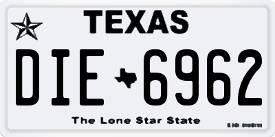 TX license plate DIE6962