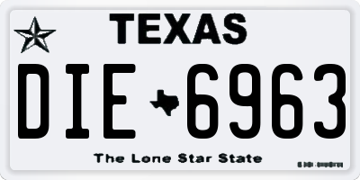 TX license plate DIE6963