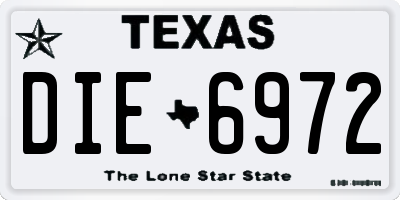 TX license plate DIE6972
