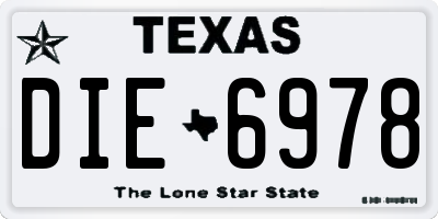 TX license plate DIE6978