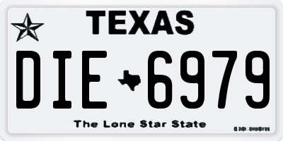 TX license plate DIE6979