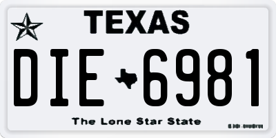 TX license plate DIE6981