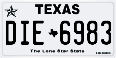TX license plate DIE6983