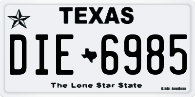 TX license plate DIE6985