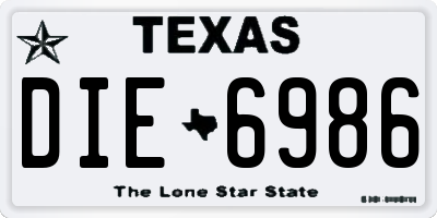 TX license plate DIE6986